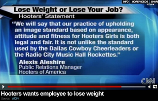 Illustration for article titled Hooters Says Waitress Is "Too Fat," Offers Her Gym Membership